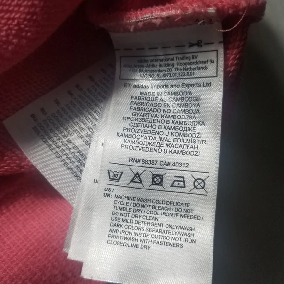 ADIDAS WOMEN'S PINK CROPPED OVERSIZED HOODIE SIZE X-SMALL - Picture 4 of 11